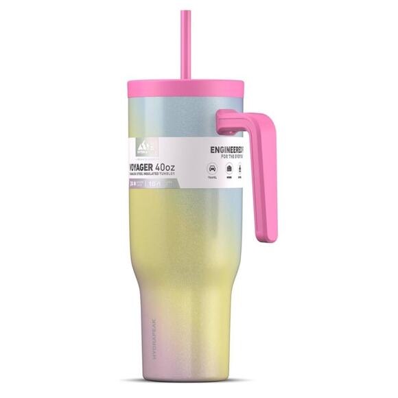 Hydrapeak Voyager 40 oz Tumbler with Handle and Straw Lid Stainless Steel Swirl - Picture 2 of 3